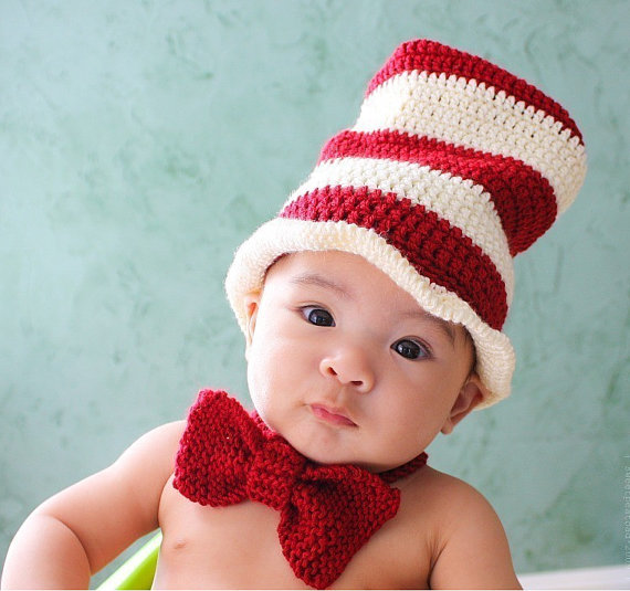 Dr. Seuss Inspired Hat and Tie from Sweet Pea Toad Tots via Etsy