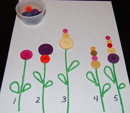 Button Flowers for Counting by Sixty Second Parent