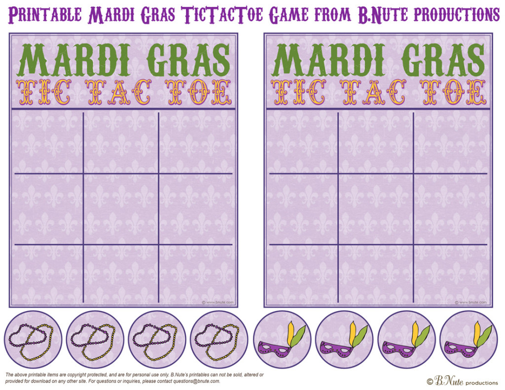 Mardi Gras Tic Tac Toe Bnute