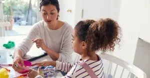 after school nanny with child