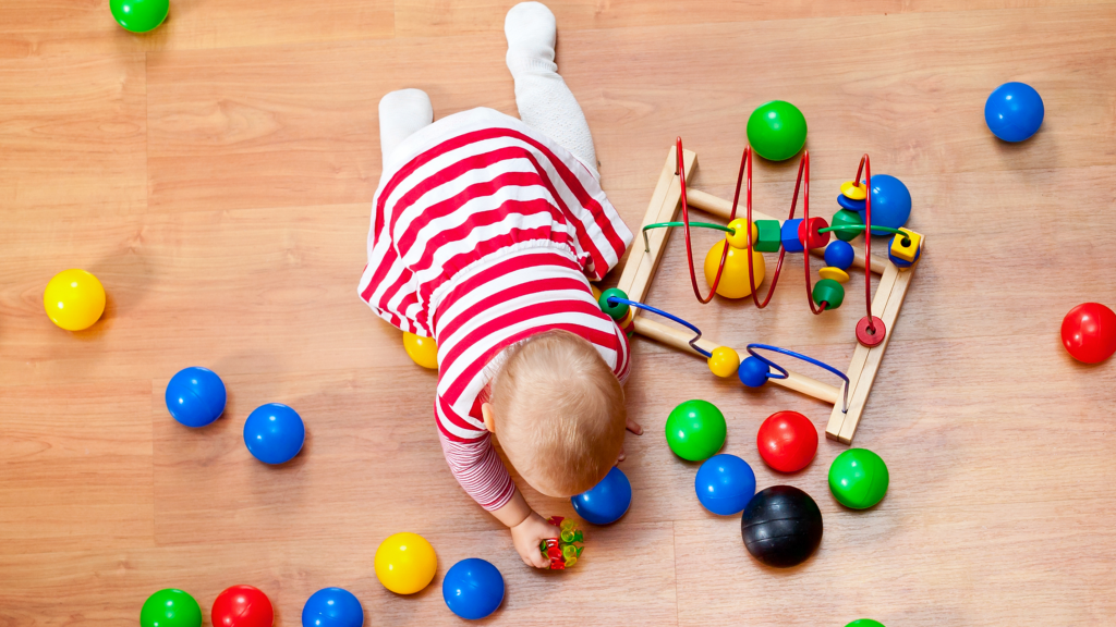 infant playing