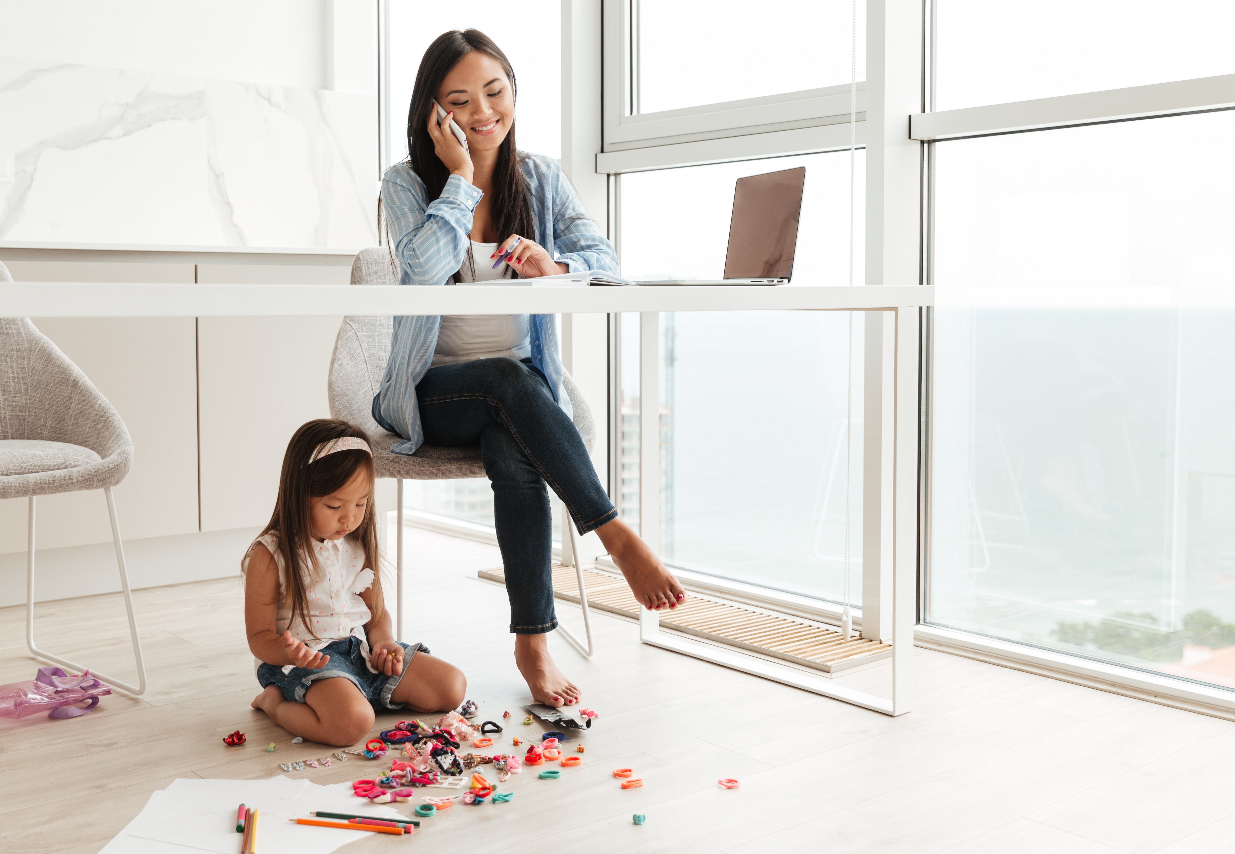 working from home with kids