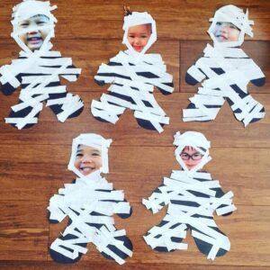 Mummy kids fall craft for preschoolers