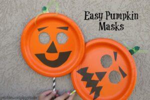 Paper plate pumpkin mask