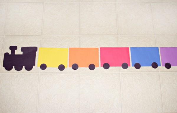 color sorting train activity for kids