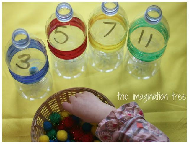 count and sort bottles preschool activity