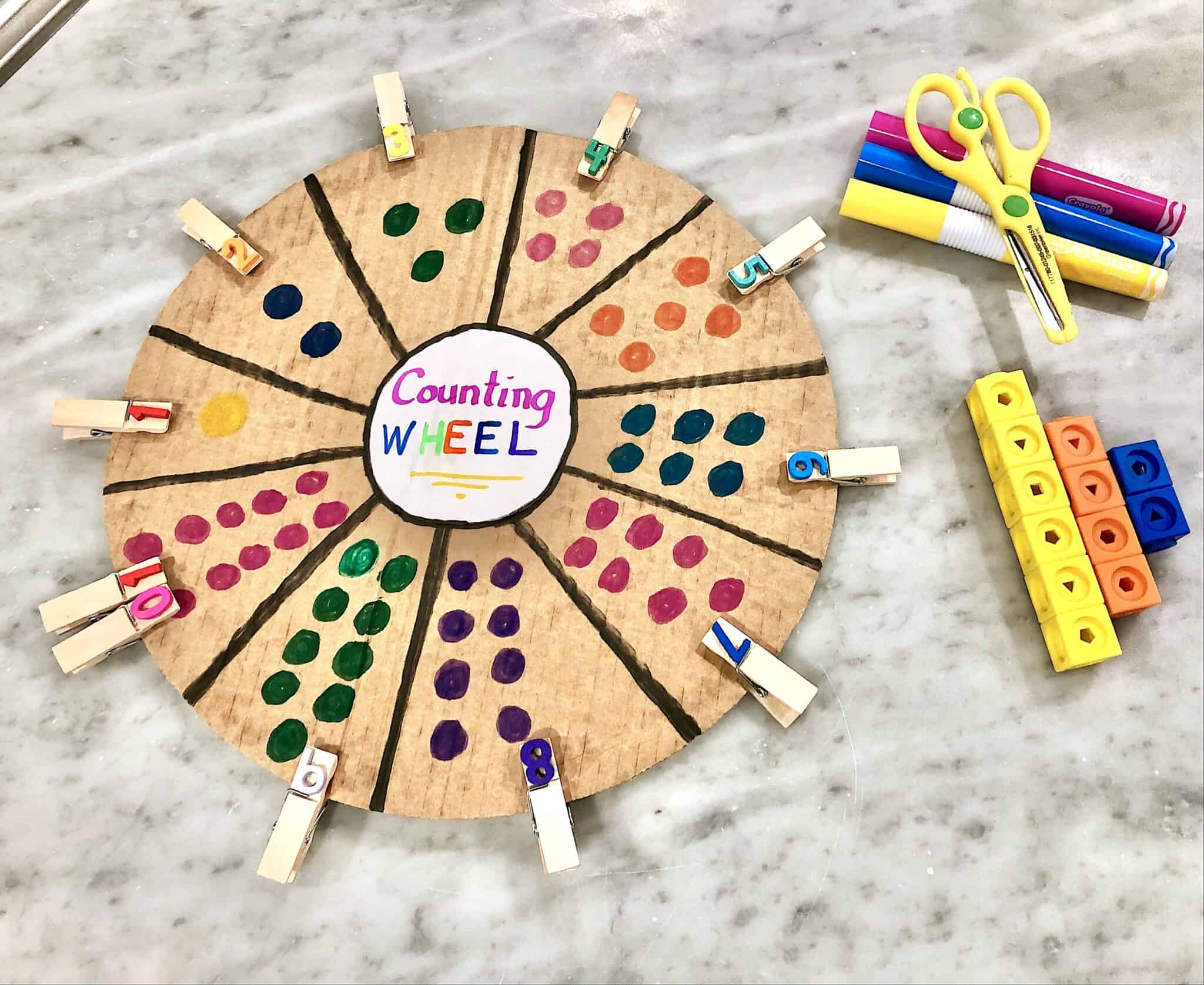 preschool activity: counting wheel