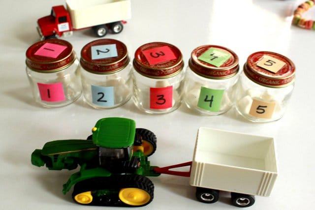 number grain bin activity for preschooler