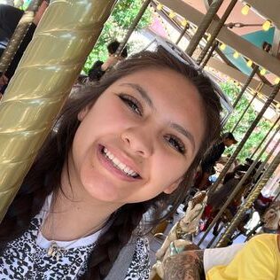 mom on carousel